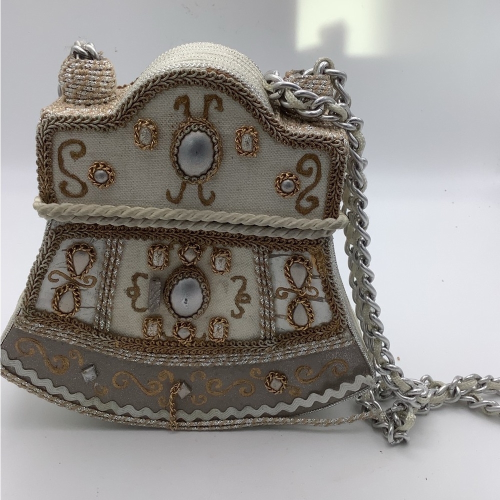 Vintage Fabric Covered Box Shoulder Bag